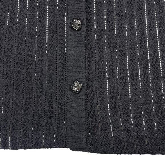 ST. JOHN COLLECTION Evening Paillette Striped Jacket Sz 6 Black - Picture 7 of 10